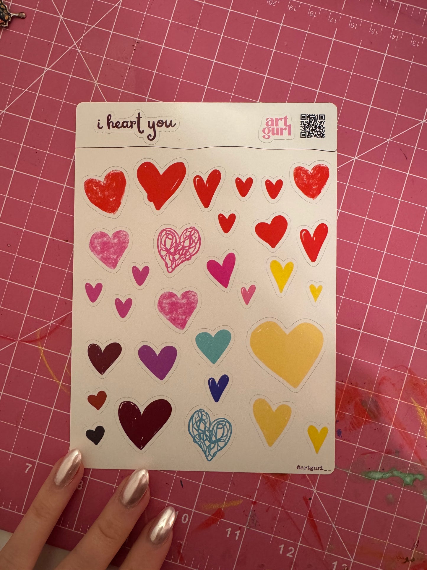 I Heart You Sticker Sheet (5x7)