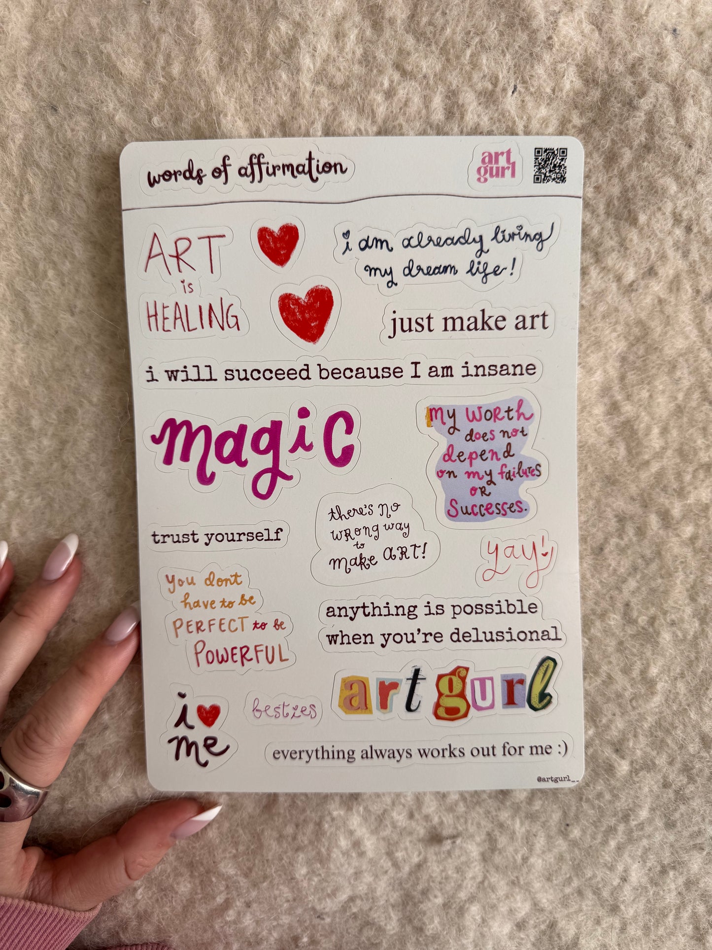 Words of Affirmation Sticker Sheet (A5)