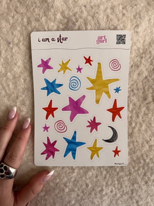 I Am a Star Sticker Sheet (5x7)