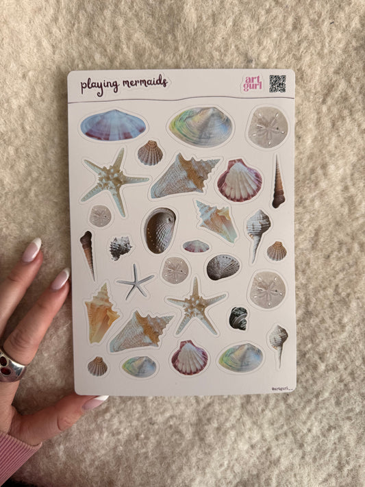 Playing Mermaids Sticker Sheet (A5)