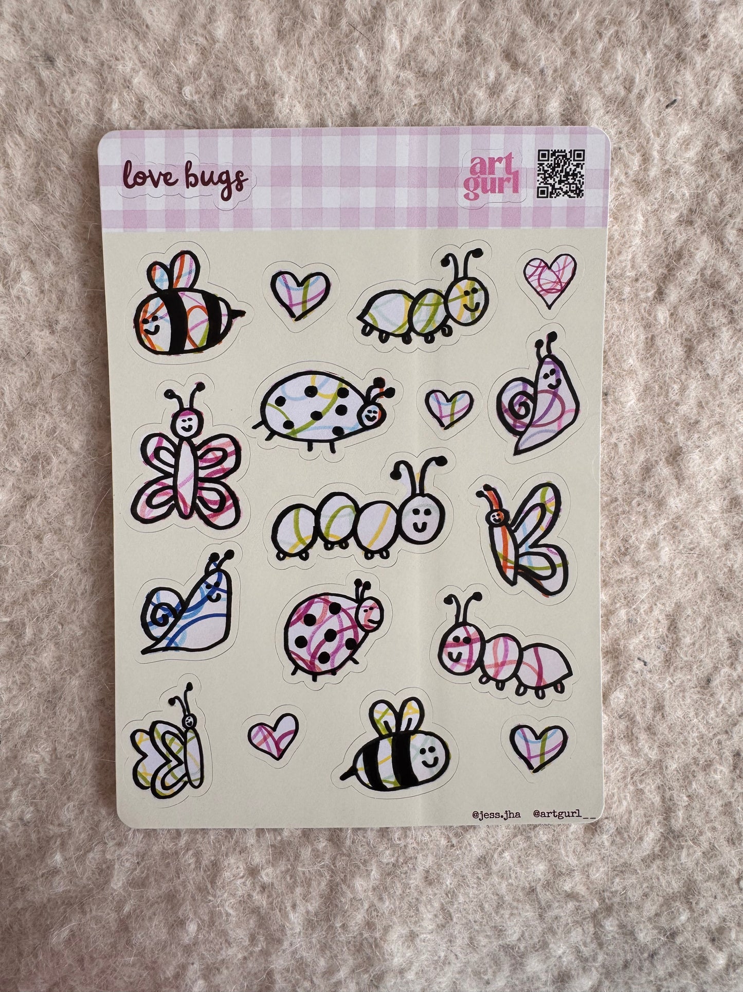 Love Bugs Sticker Sheet (5x7)