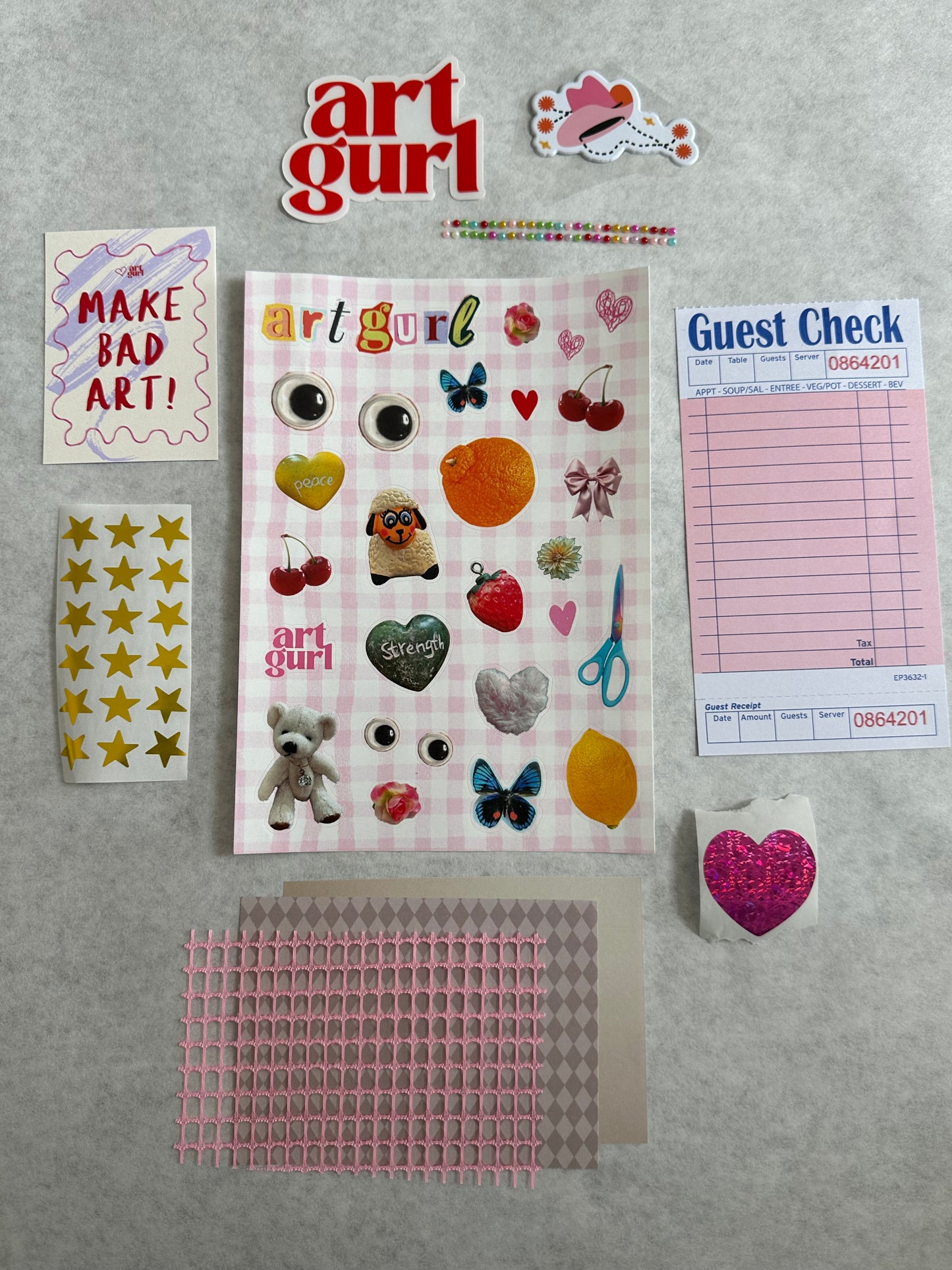 mystery collage kit & spring sticker sheet